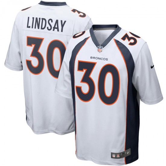 NFL Denver Broncos Phillip Lindsay 30 Nike White Jersey