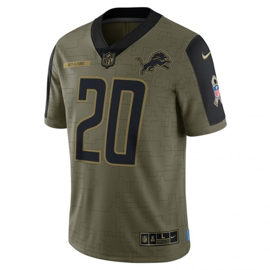 NFL Detroit Lions Barry Sanders 20 Nike 2021 Salute to Service Jersey