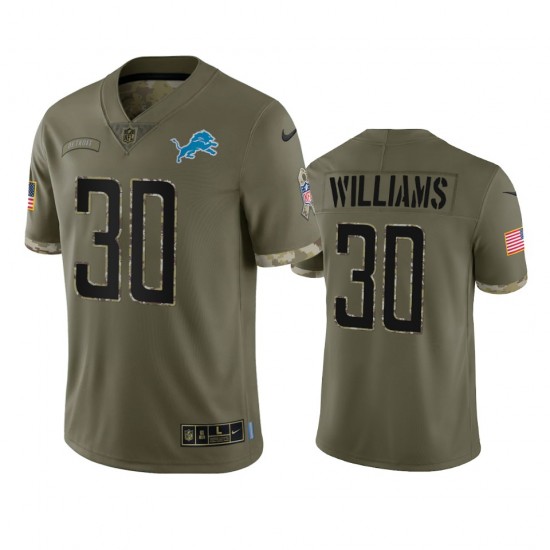 NFL Detroit Lions Jamaal Williams 30Nike 2022 Salute to Service Jersey