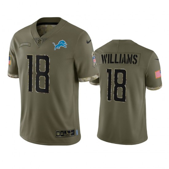NFL Detroit Lions Jameson Williams 18 Nike 2022 Salute to Service Jersey