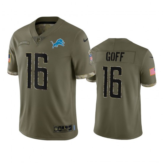 NFL Detroit Lions Jared Goff 16 Nike 2022 Salute to Service Jersey