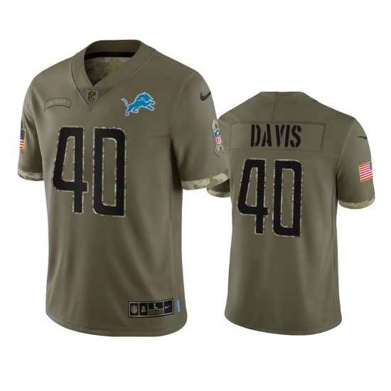 NFL Detroit Lions Jarrad Davis 40 Nike 2022 Salute to Service Jersey
