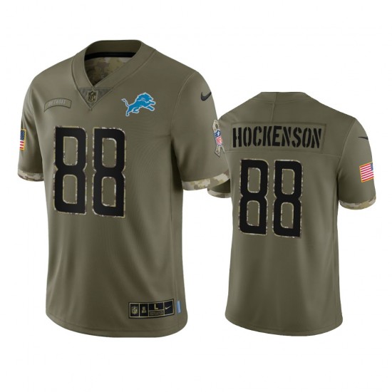 NFL Detroit Lions T J Hockenson 88 Nike 2022 Salute to Service Jersey
