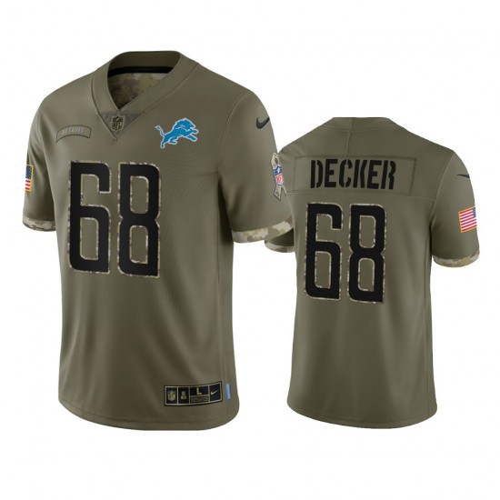 NFL Detroit Lions Taylor Decker 68 Nike 2022 Salute to Service Jersey