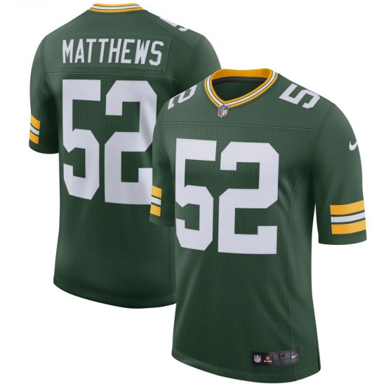 NFL Green Bay Packers Clay Matthews 52 Nike Green Jersey