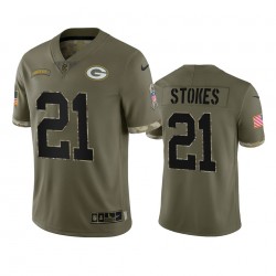 NFL Green Bay Packers Eric Stokes 21 Nike 2022 Salute to Service Jersey