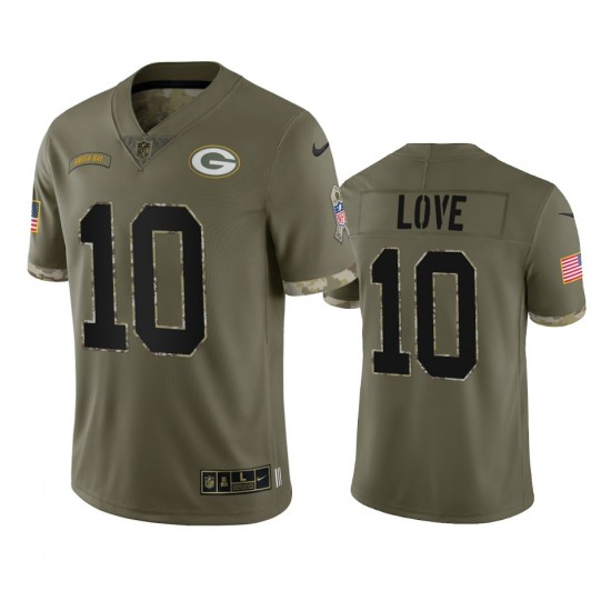 NFL Green Bay Packers Jordan Love 10 Nike 2022 Salute to Service Jersey