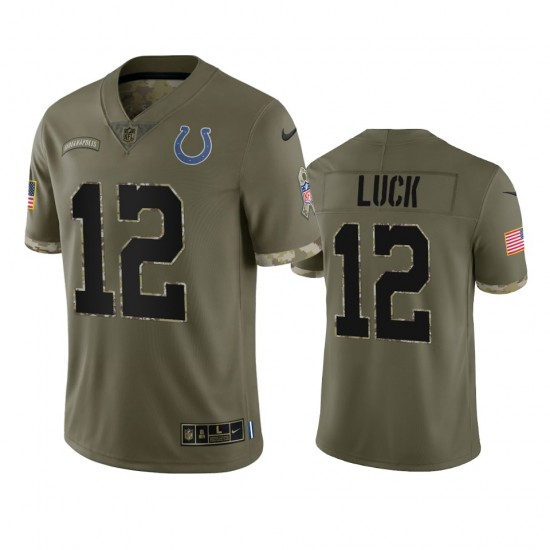 NFL Indianapolis Colts Andrew Luck 12 Nike 2022 Salute to Service Jersey