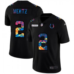 NFL Indianapolis Colts Carson Wentz 2 Nike 2020 Multicolor Black Jersey