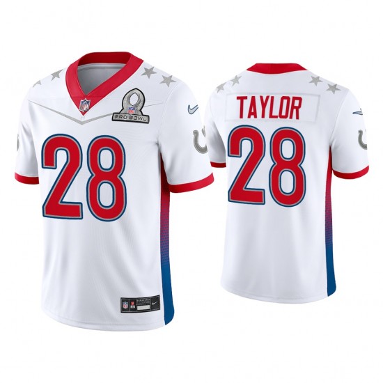 NFL Indianapolis Colts Jonathan Taylor 28 Nike White 2022 AFC Pro Bowl Jersey