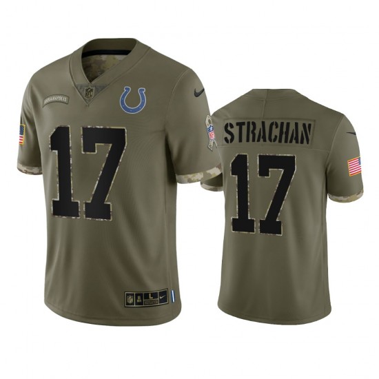 NFL Indianapolis Colts Mike Strachan 17 Nike 2022 Salute to Service Jersey