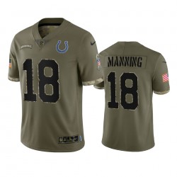 NFL Indianapolis Colts Peyton Manning 18 Nike 2022 Salute to Service Jersey