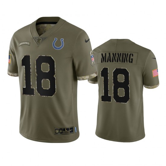 NFL Indianapolis Colts Peyton Manning 18 Nike 2022 Salute to Service Jersey
