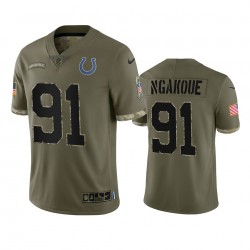 NFL Indianapolis Colts Yannick Ngakoue 91 Nike 2022 Salute to Service Jersey