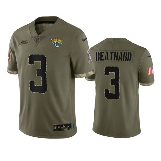 NFL Jacksonville Jaguars C J Beathard 3 Nike 2022 Salute to Service Jersey