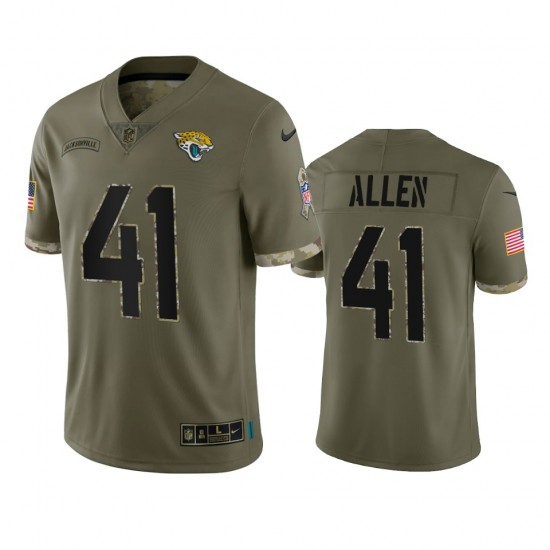 NFL Jacksonville Jaguars Josh Allen 41 Nike 2022 Salute to Service Jersey