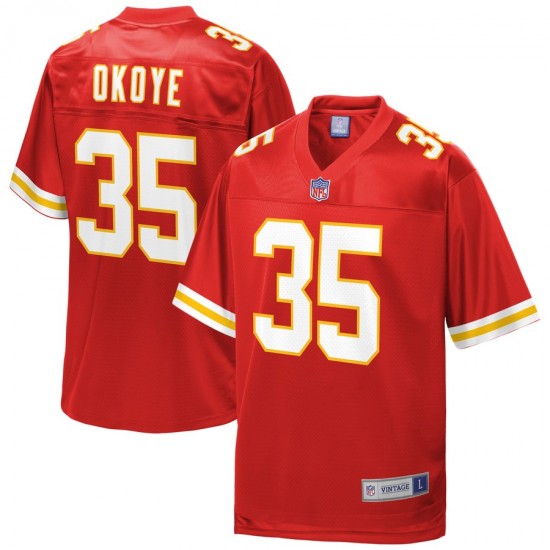 NFL Kansas City Chiefs Christian Okoye 35 Nike Red Jersey
