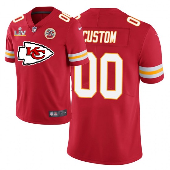 NFL Kansas City Chiefs Custom Nike Red Team Logo 2021 Super Bowl LV Jersey
