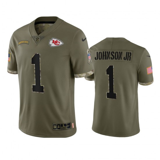 NFL Kansas City Chiefs Lonnie Johnson Jr 1 Nike 2022 Salute to Service Jersey