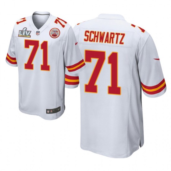 NFL Kansas City Chiefs Mitchell Schwartz 71 Nike White 2021 Super Bowl LV Jersey