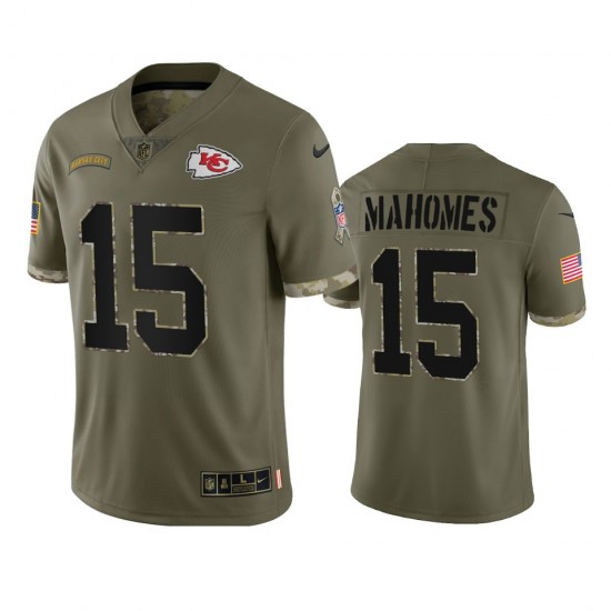 NFL Kansas City Chiefs Patrick Mahomes 15 Nike 2022 Salute To Service Jersey