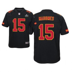 NFL Kansas City Chiefs Patrick Mahomes 15 Nike Black 2021 Super Bowl LV Jersey