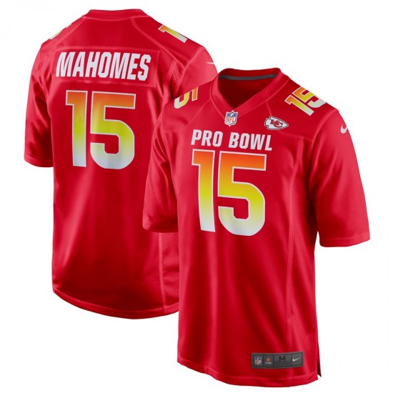 NFL Kansas City Chiefs Patrick Mahomes 15 Nike Red 2019 Pro Bowl Jersey