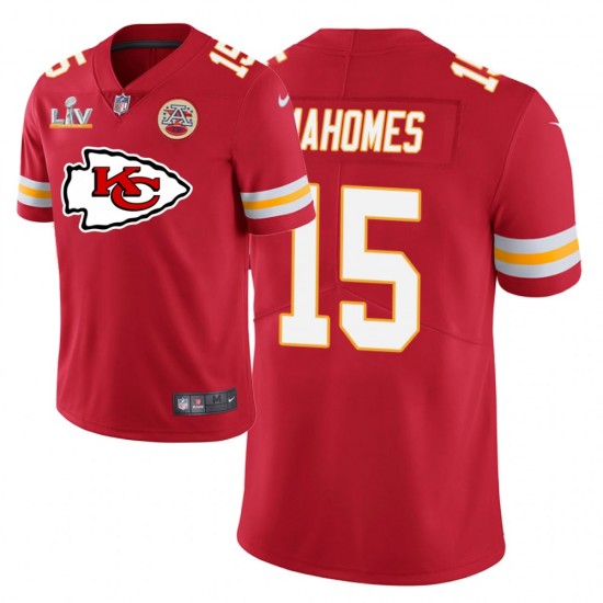 NFL Kansas City Chiefs Patrick Mahomes 15 Nike Red Team Logo 2021 Super Bowl LV Jersey