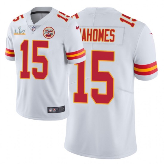 NFL Kansas City Chiefs Patrick Mahomes 15 Nike White 2021 Super Bowl LV Jersey