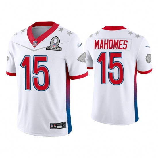 NFL Kansas City Chiefs Patrick Mahomes 15 Nike White 2022 AFC Pro Bowl Jersey