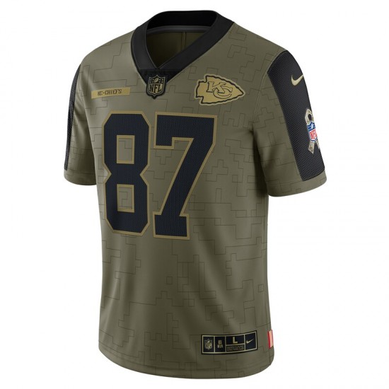 NFL Kansas City Chiefs Travis Kelce 87 Nike 2021 Salute to Service Jersey