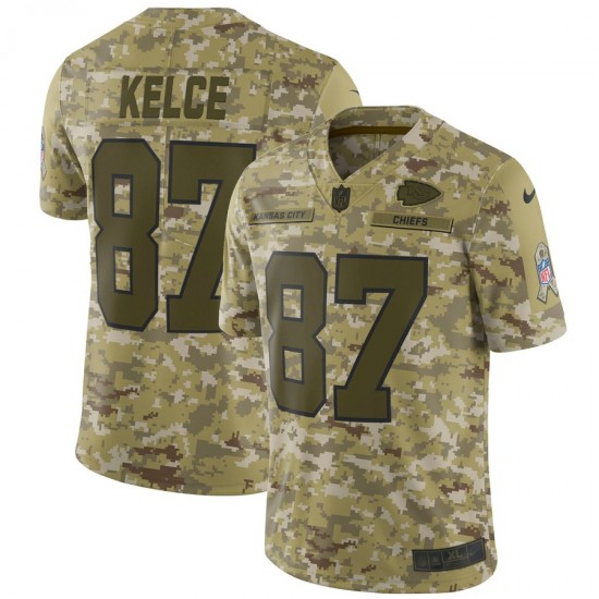 NFL Kansas City Chiefs Travis Kelce 87 Nike Camo Salute to Service Jersey