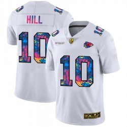 NFL Kansas City Chiefs Tyreek Hill 10 Nike 2020 Multicolor White Jersey