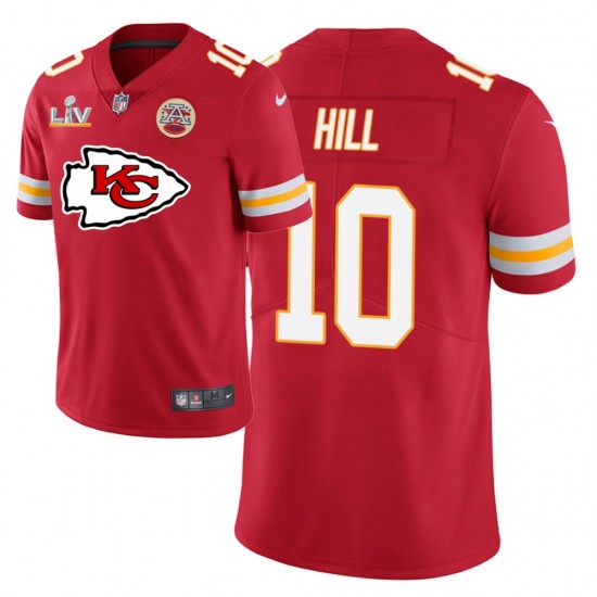NFL Kansas City Chiefs Tyreek Hill 10 Nike Red Team Logo 2021 Super Bowl LV Jersey