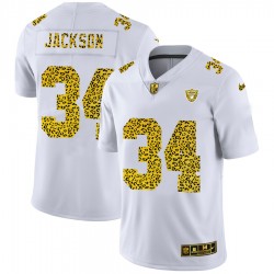 NFL Las Vegas Raiders Bo Jackson 34 Nike Flocked Leopard Print White Jersey