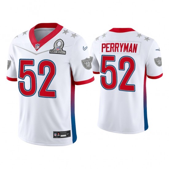 NFL Las Vegas Raiders Denzel Perryman 52 Nike White 2022 AFC Pro Bowl Jersey