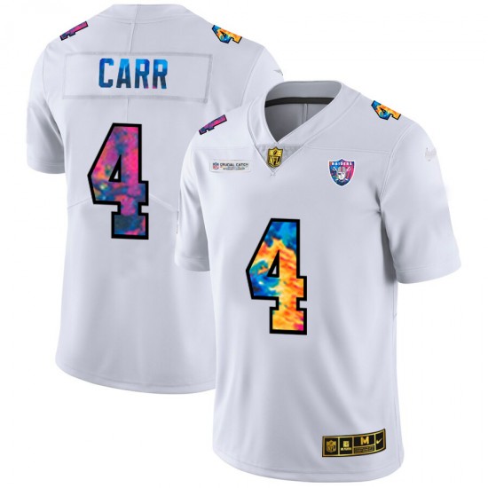 NFL Las Vegas Raiders Derek Carr 4 Nike 2020 Multicolor White Jersey
