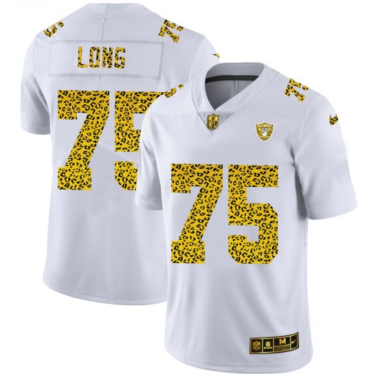 NFL Las Vegas Raiders Howie Long 75 Nike Flocked Leopard Print White Jersey