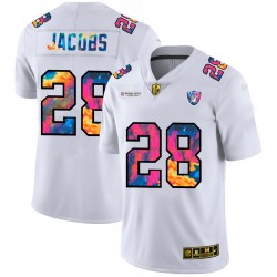 NFL Las Vegas Raiders Josh Jacobs 28 Nike 2020 Multicolor White Jersey