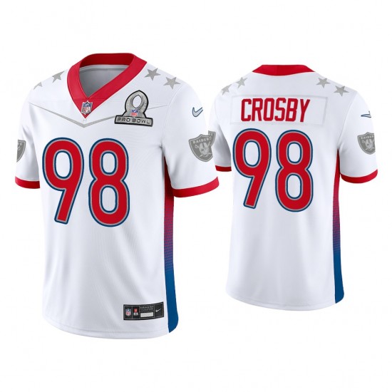 NFL Las Vegas Raiders Maxx Crosby 98 Nike White 2022 AFC Pro Bowl Jersey