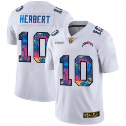 NFL Los Angeles Chargers Justin Herbert 10 Nike 2020 Multicolor White Jersey