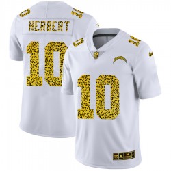 NFL Los Angeles Chargers Justin Herbert 10 Nike Flocked Leopard Print White Jersey