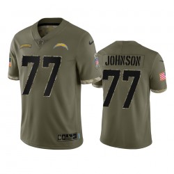 NFL Los Angeles Chargers Zion Johnson 77 Nike 2022 Salute to Service Jersey