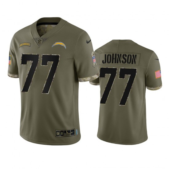 NFL Los Angeles Chargers Zion Johnson 77 Nike 2022 Salute to Service Jersey