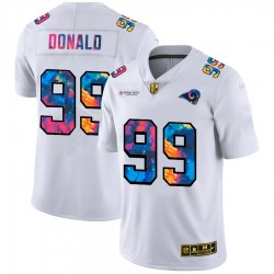 NFL Los Angeles Rams Aaron Donald 99 Nike 2020 Multicolor White Jersey