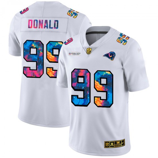 NFL Los Angeles Rams Aaron Donald 99 Nike 2020 Multicolor White Jersey