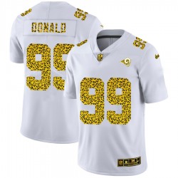 NFL Los Angeles Rams Aaron Donald 99 Nike Flocked Leopard Print White Jersey