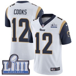 NFL Los Angeles Rams Brandin Cooks 12 Nike White 2019 Super Bowl LIII Jersey