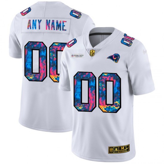 NFL Los Angeles Rams Custom Nike 2020 Multicolor White Jersey
