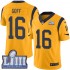 NFL Los Angeles Rams Jared Goff 16 Nike Gold 2019 Super Bowl LIII Jersey